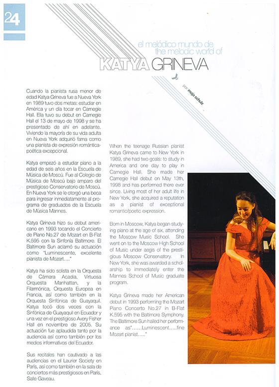 Scanned page from Magazine feature